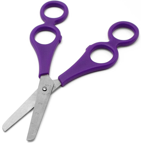 Ashton and Wright - Children's Double Hole Training Scissors - Purple - Right Handed 1