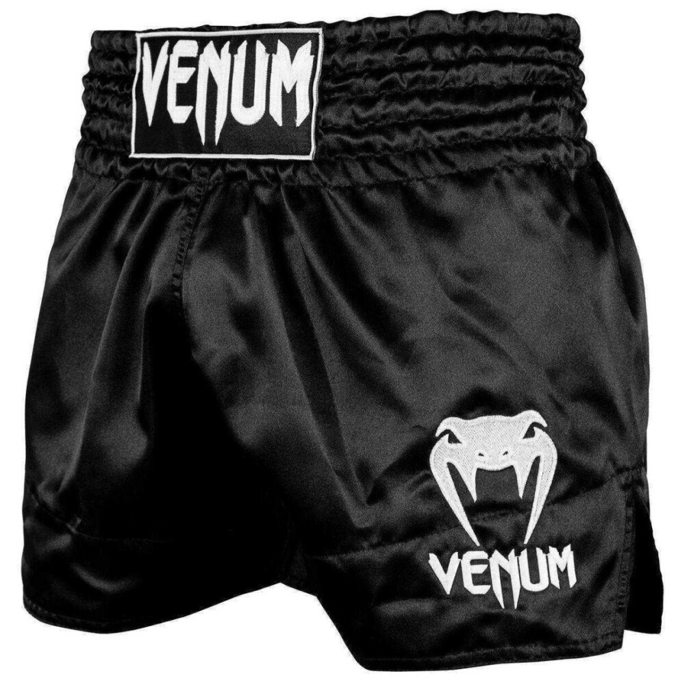 (32" (Medium)) Venum Classic Muay Thai Shorts Black/White