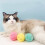 3-Pack Fluffy Plush Cat Ball Toys Interactive Chirping Balls Cat Training Toy 4