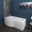 Bathroom P Shaped Shower Bath 1700mm LH Mixer Shower Screen Side End Panel White 3
