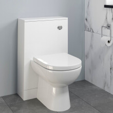Bathroom Toilet WC Concealed Cistern Unit Pan Soft Close Seat White Gloss 500mm