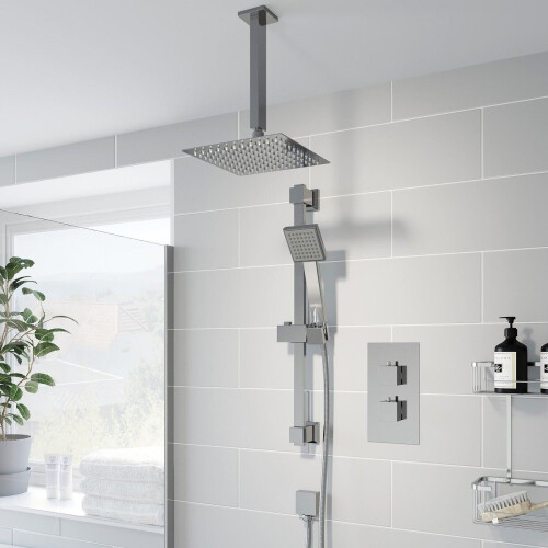 Thermostatic Concealed Square Shower Ceiling Mounted Adjustable Shower Heads
