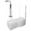 Bathroom P Shaped Shower Bath 1700mm RH Mixer Shower Screen Side End Panel White 1