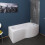 Bathroom P Shaped Shower Bath 1700mm RH Mixer Shower Screen Side Panel White 3