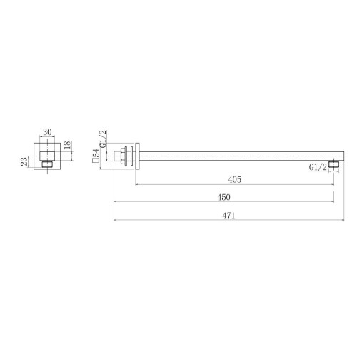 Wall Mounted Modern 200mm Drencher Chrome Square Rainfall Fixed Shower Arm Head 2