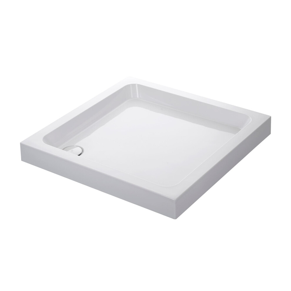 Mira Flight Shower Tray Square Deep Profile Stone Resin Waste 900 x 900mm