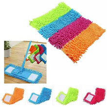4 PK Replacement Microfibre MOP PAD -Chenille Noodle Mop Head, Wet Or Dry Mop Refill, Super Absorbent & Washable, Schools, Home, Catering (Set 4 -1