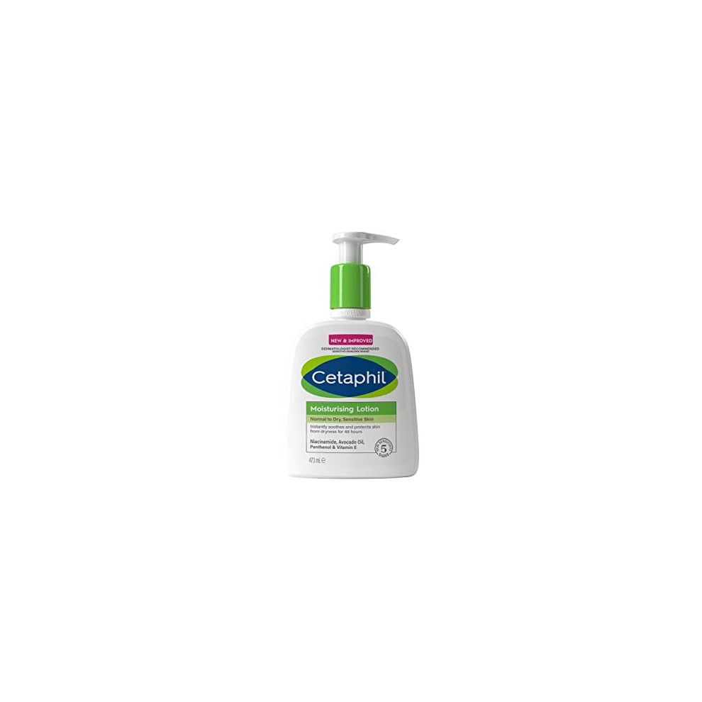 Cetaphil Moisturising Lotion 473ml, Light-Weight All-Purpose Moisturiser For Face & Body, With Avocado Oil, Quick-Absorbing Formula For Dry, Normal &
