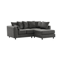 (Grey , Right Hand Facing) Brooklyn Plush Velvet Foam Corner Sofa