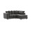 (Grey , Right Hand Facing) Brooklyn Plush Velvet Foam Corner Sofa 1