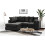 (Black, Left Hand Facing) Brooklyn Plush Velvet Foam Corner Sofa 1