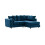 (Blue, Right Hand Facing) Brooklyn Plush Velvet Foam Corner Sofa 1