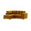 (Gold, Left Hand Facing) Brooklyn Plush Velvet Foam Corner Sofa 1