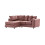 (Pink, Left Hand Facing) Brooklyn Plush Velvet Foam Corner Sofa 1