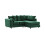 (Green, Right Hand Facing) Brooklyn Plush Velvet Foam Corner Sofa 1