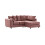 (Pink, Right Hand Facing) Brooklyn Plush Velvet Foam Corner Sofa 1