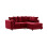 (Red, Right Hand Facing) Brooklyn Plush Velvet Foam Corner Sofa 1