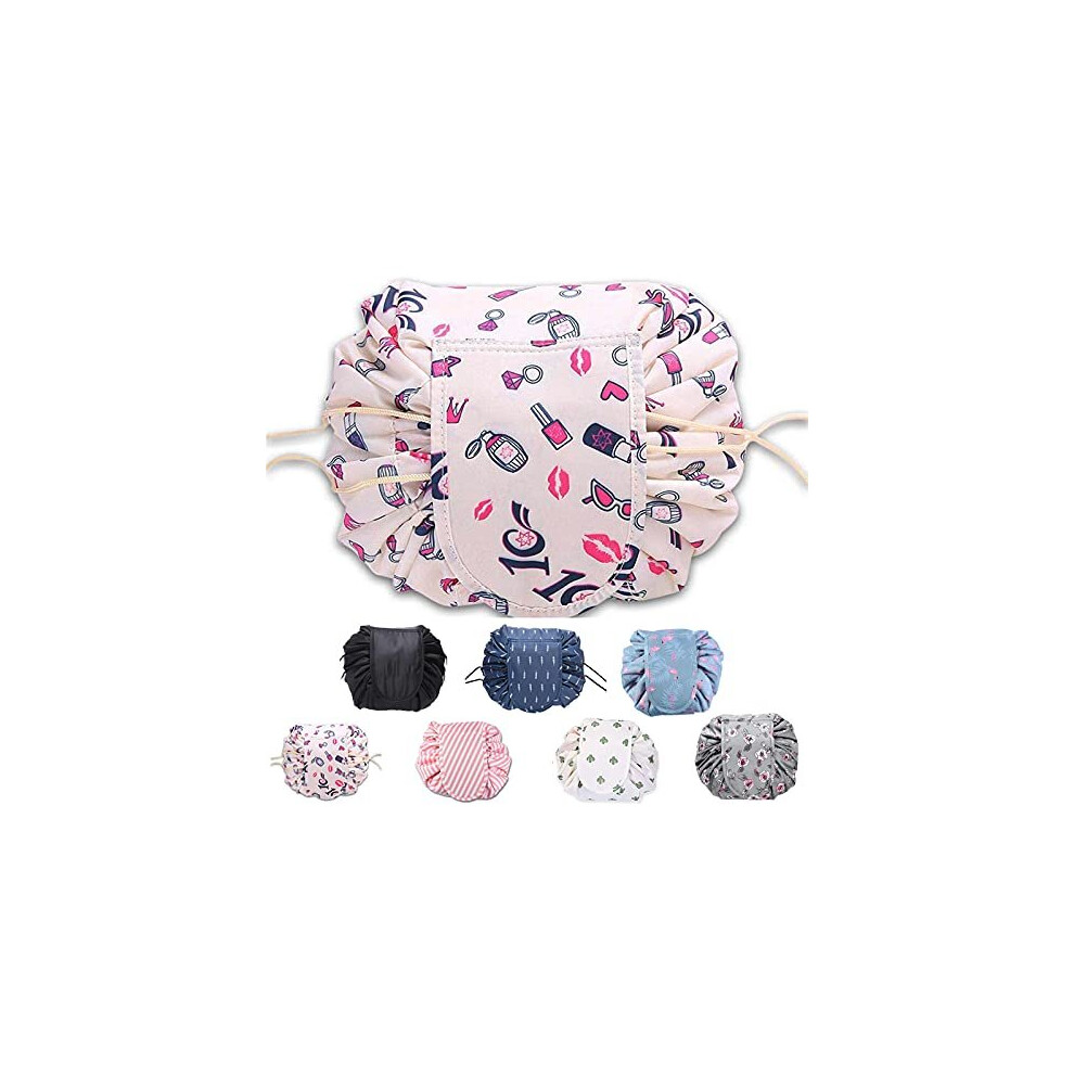 Zhengyue Lazy Drawstring Make Up Bag Portable Large Travel Cosmetic Bag Pouch Travel Makeup Pouch Storage Organiser For Women Girl Lipstick