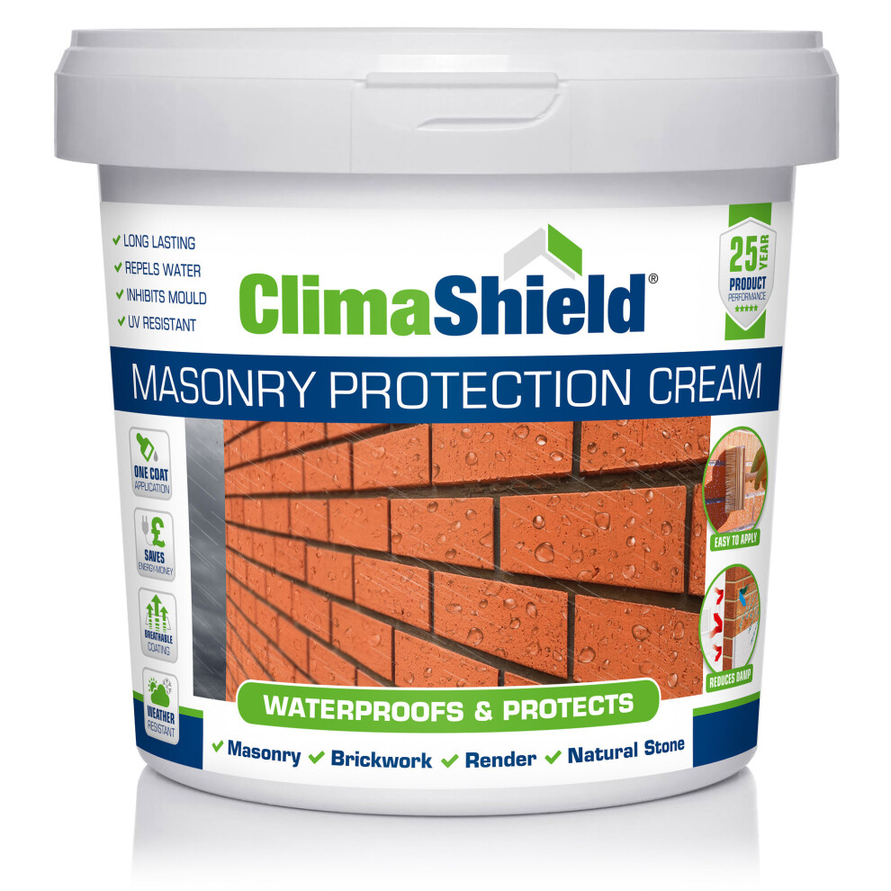(1 Litre) Smartseal's Climashield - Masonry Protection Cream - Waterproof Sealer - Professional Brick Sealer Exterior & Interior - Easy To Apply Brick Sealant
