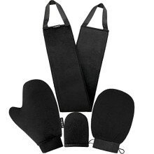 Yvoier Kit aplicador de manopla autobronceadora 4 en 1, juego de autoaplicador con guante exfoliante, aplicador de manopla bronceadora, aplicador