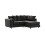 (Black, Right Hand Facing) Brooklyn Plush Velvet Foam Corner Sofa 1