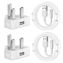 [Apple MFi Certified] iPhone Charger, with 2 Pack 1M Lightning to USB Fast Charging Cord and 2 Pack USB Wall Charger Plug Compatible with iPhone 13 12