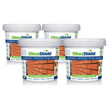 (4 x 5L) Climashield Masonry Waterproofing Cream - Exterior Brick Sealer & Rain Repellent Clear Waterproof Sealant for Concrete. Lasts up to 25 Years