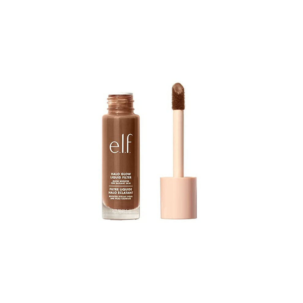 e.l.f. Cosmetics Halo Glow Liquid Filter, Illuminating Liquid Glow Booster For A Radiant Complexion, Infused With Hyaluronic Acid, Deep - Rich