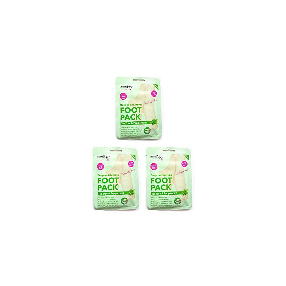 Derma V10 Foot Pack - Pack Of 3 (Tea Tree & Peppermint)