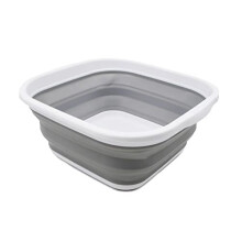 SAMMART 5.5L Collapsible Washing Tub (White/Grey, 5.5L tub)