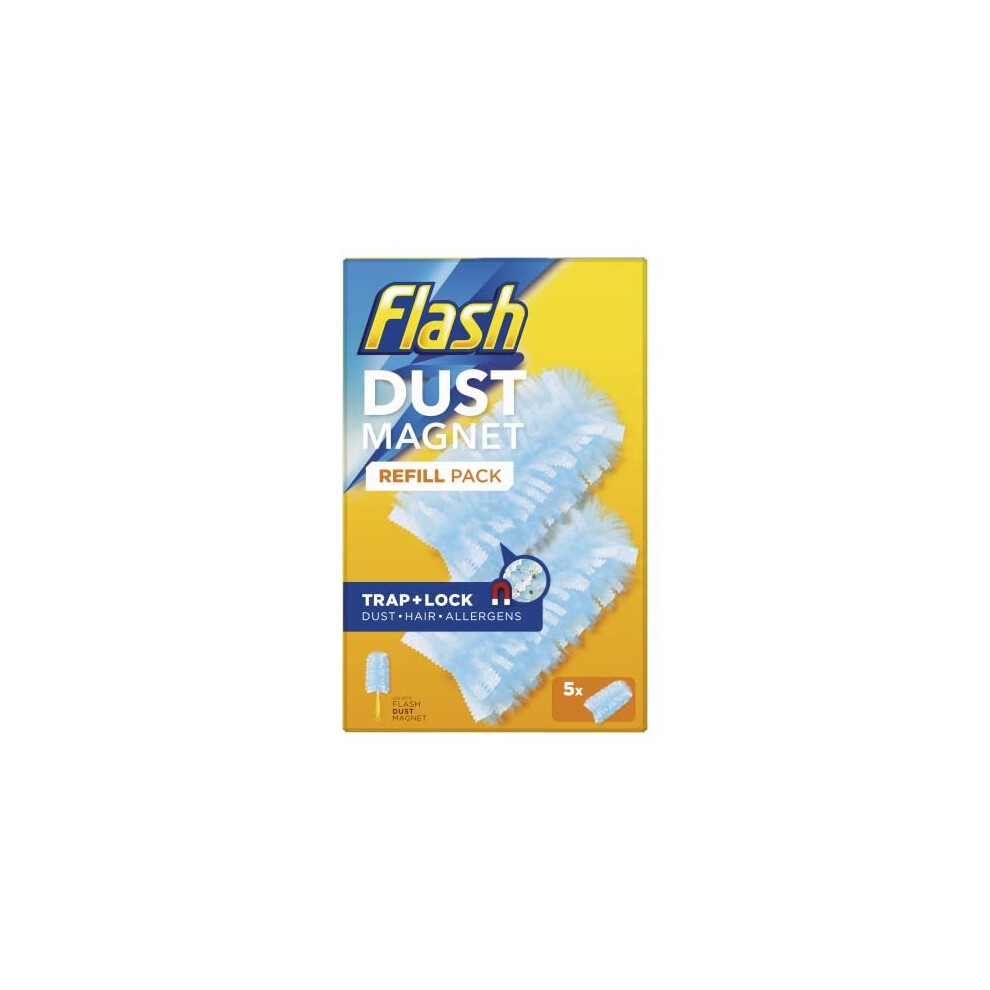 Flash Duster Dust Magnet Refills, 25 Dusters (5x5), Trap & Lock Away Dust, Dirt, Hair & Allergens In No Time