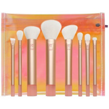 Real Techniques The Wanderer Makeup Brush Kit, Premium and Professional Brush Set, Soft Bristles, For Foundations, Powders, and Concealers, 9 Piece