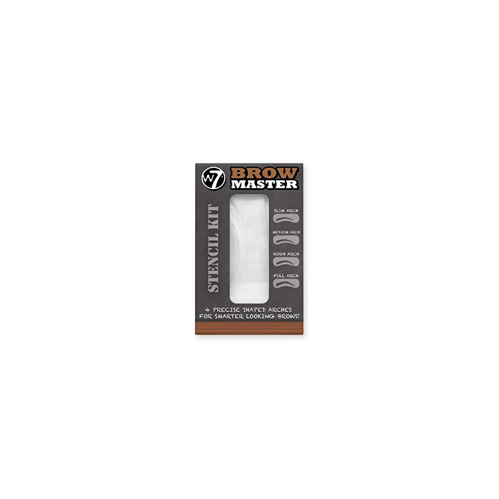 W7 Brow Master Stencil Kit - 4 Reusable Eyebrow Stencils For Perfect Brows - Multiple Arch Designs - Cruelty Free Makeup Accessories For Beginners And