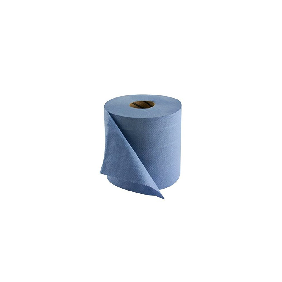 AllTrade Direct 2 x Industrial Blue Roll 2 Ply 104m Centre Feed Heavy Duty Paper Hand Towel Car