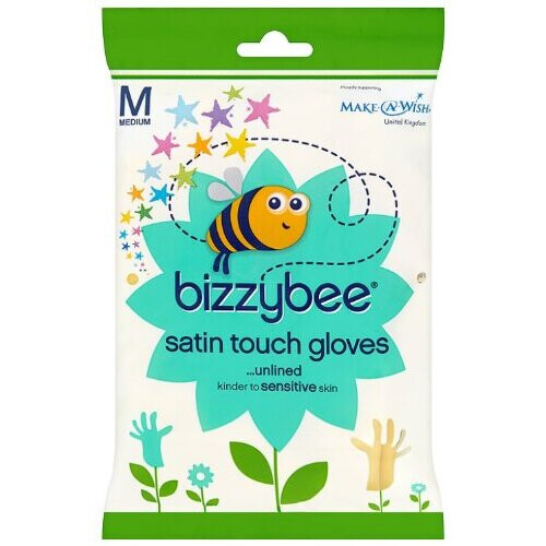 Bizzybee Satin Touch Rubber Gloves Medium (Pack of 6)