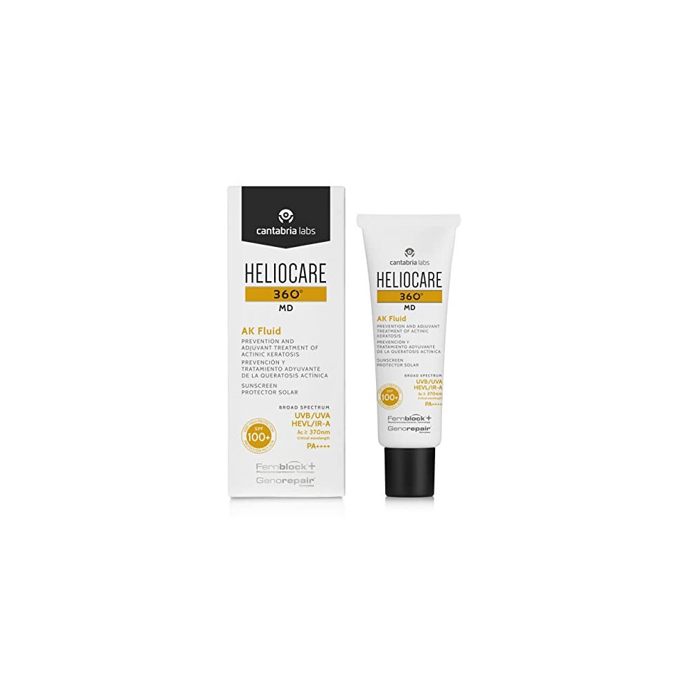 Heliocare 360Ã Ak Fluid, Sunscreen, Spf100 Full Spectrum Protection, Made For Sensitive Skin Including Actinic Keratosis, 50Ml