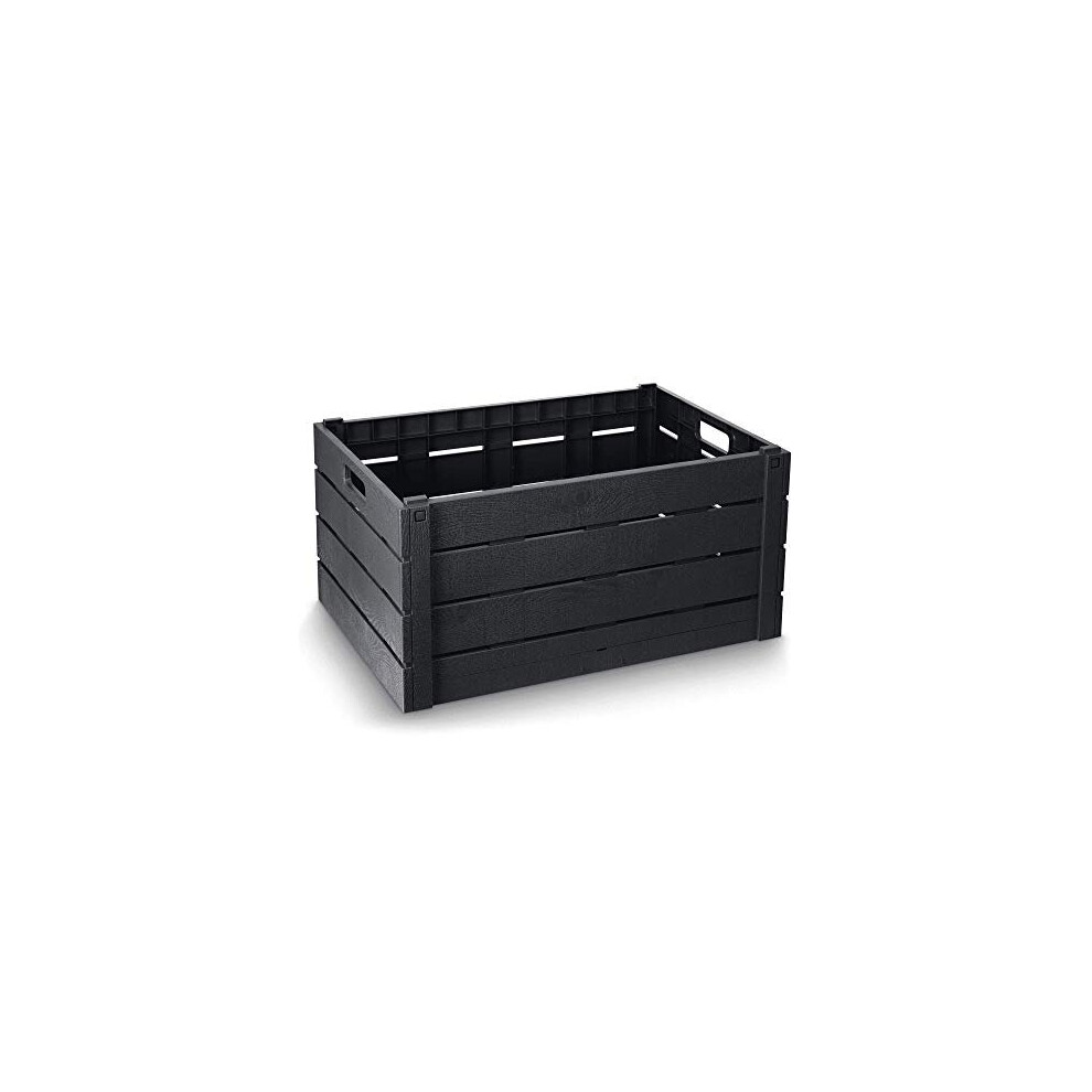Strata Wood Effect Folding Crate 60 Litres - Color: Charcoal