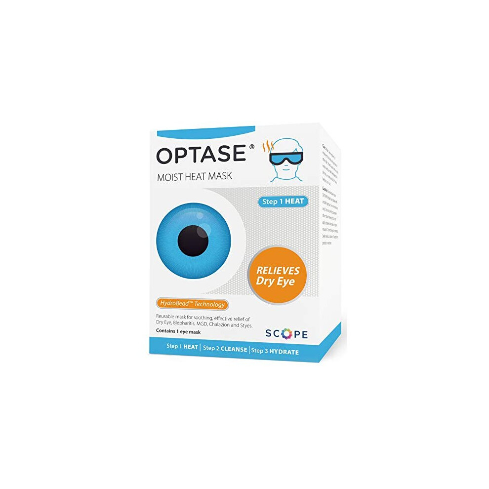 Optase Moist Heat Eye Mask - Washable and Reusable Heated Gel Eye Mask - HydroBead Technology for Dry Eye Relief