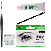 New Julienne Eyelash Eyebrow Tinting Kit Dye Dark Brown 03 Brush Tint Dish
