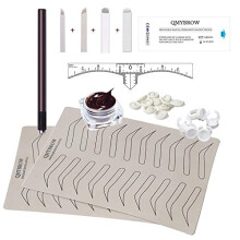 Microblading kit Eyebrow Micro Needling Pen Set with Blades Pigment Practice-skin Ring cup for eyebrow tattoo Permanet Makeup Tatto Kits- QMYBrow