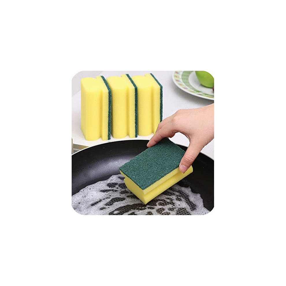 Homesmith 8 Packs Heavy Duty Scrub Sponge, Dual-Sided Dishwashing & Cleaning Sponge For Kitchen, Bathroom And Home Cleaning ( Pack Of 8 )