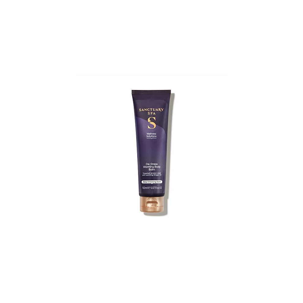 Sanctuary Spa De-Stress Warming Body Balm, No Mineral Oil, Cruelty Free & Vegan Muscle Rub, 150ml, Purple