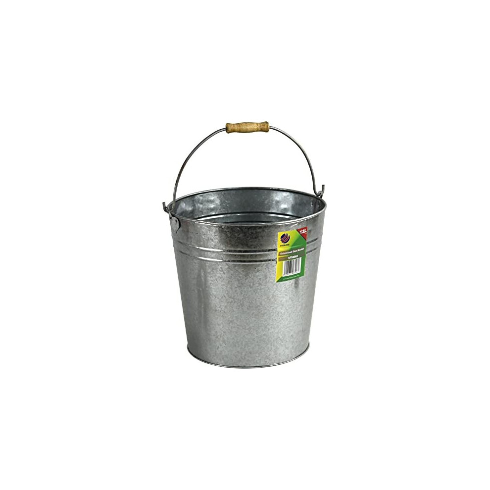 Heavy Duty Galvanised Steel Metal Bucket Pail with Handle (12L)