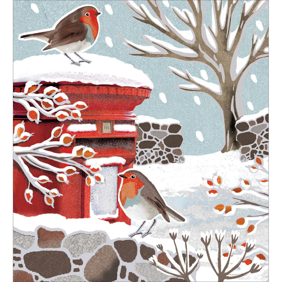 Woodmansterne Pack Of 5 Festive Robin Charity Christmas Cards Supporting Multiple Charities