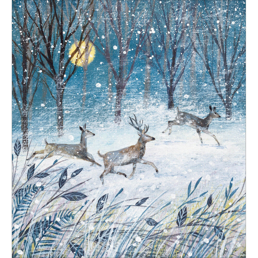 Pack of 5 Woodland Deer Charity Christmas Cards Supporting Multiple Charities