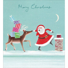 Pack of 5 Cartoon Santa Charity Christmas Cards Supporting Multiple Charities