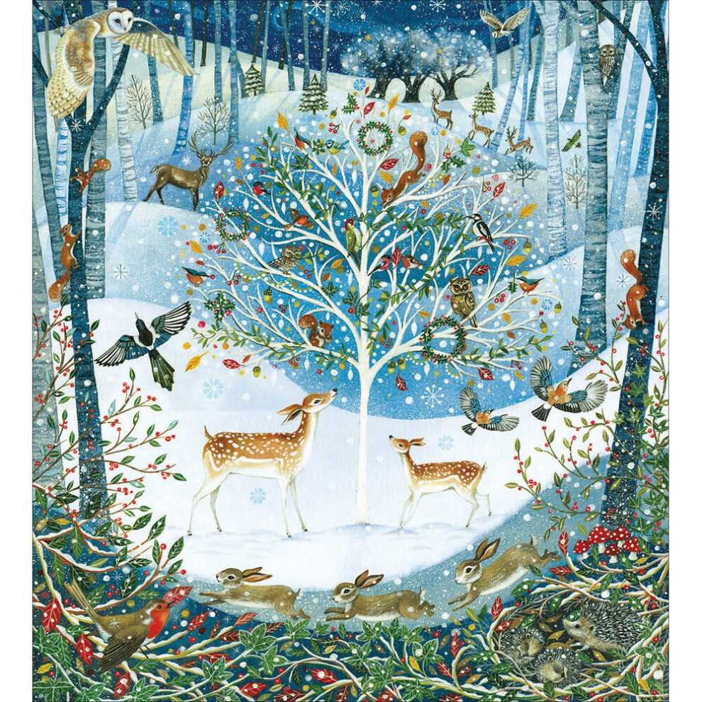 Pack of 5 Festive Woodland Charity Christmas Cards Supporting Multiple Charities