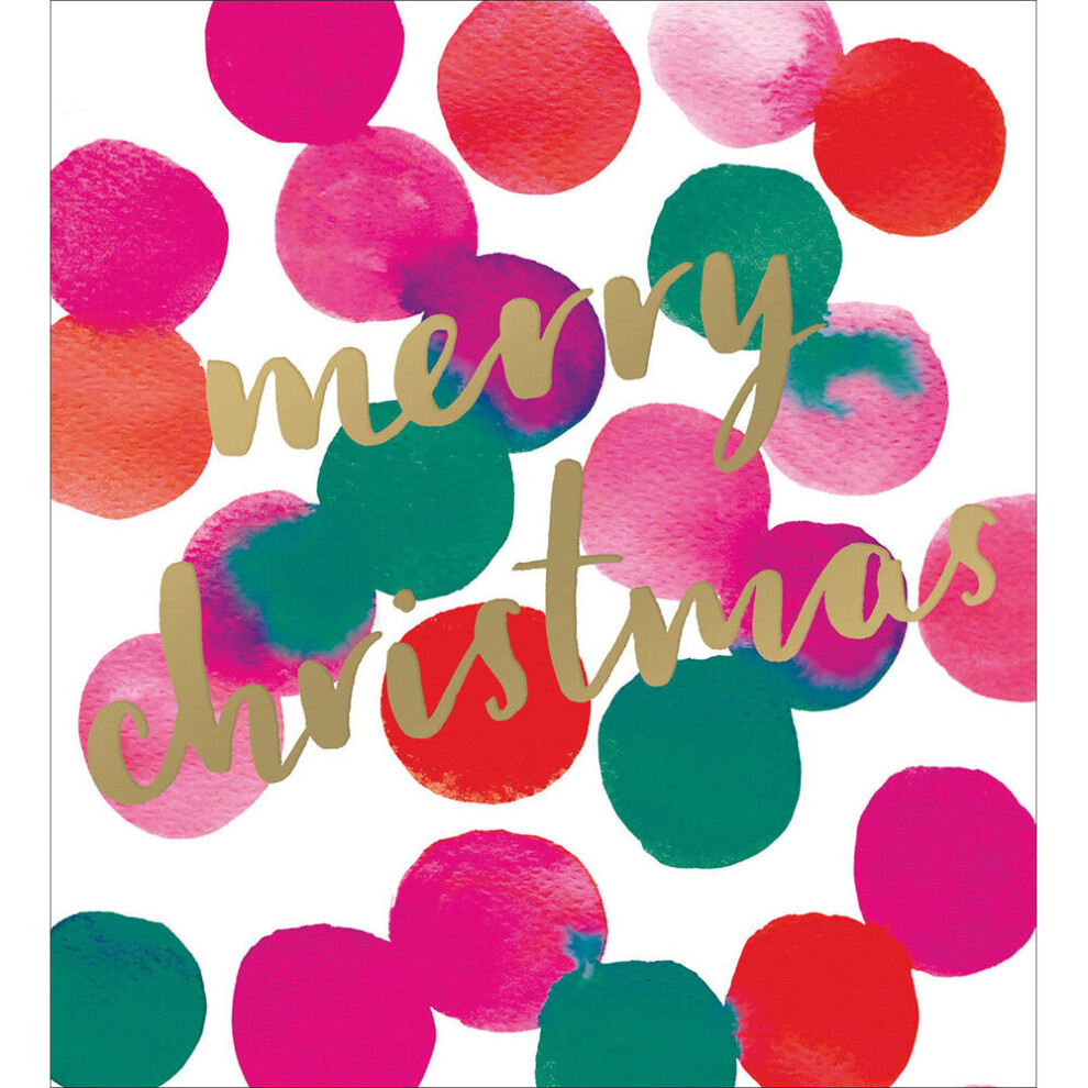 Woodmansterne Box Of 8 Christmas Cards In Polka Dot Merry Christmas Design Xmas Card Boxes