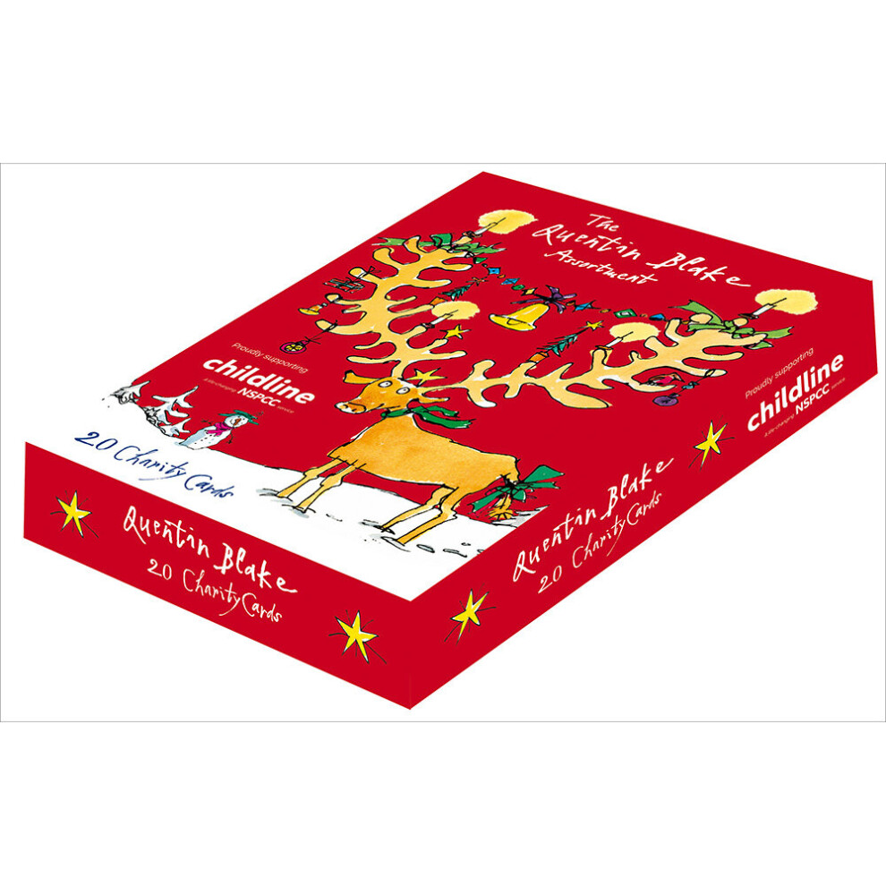 Box of 20 Quentin Blake Assorted Childline Charity Christmas Cards Card Boxes