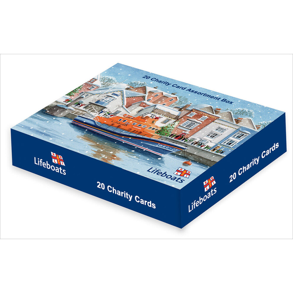 Box of 20 RNLI Lifeboats Assorted Xmas Charity Christmas Cards Card Boxes